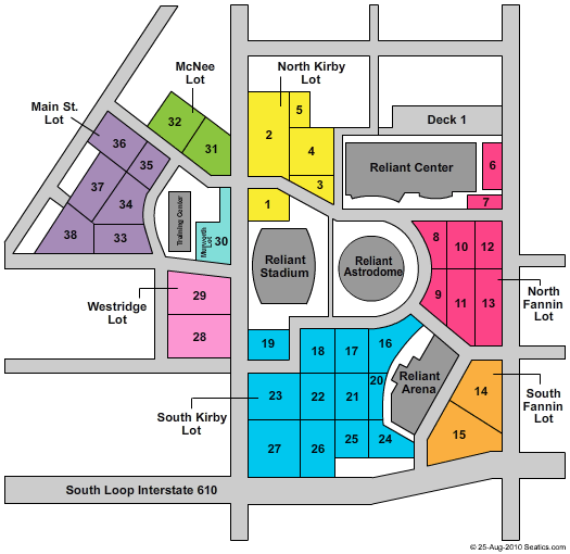 Reliant Stadium Parking Lot Seating Chart